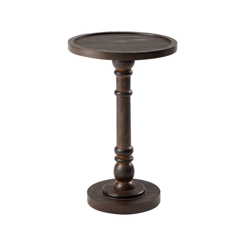 COZAYH STKT Pedestal Small Drinking Table, Farmhouse Round Tray Top End
